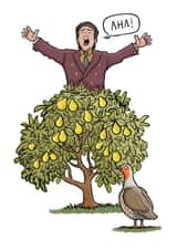 Funny Alan Partridge Christmas Pun Card - Partridge in a Pair Tree created by Carl Batterbee