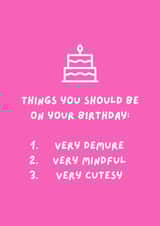 Funny Birthday Card - TikTok Very Demure Very Mindful Very Cutesy Jools Lebron created by Yeah Babe