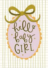 Classic New Baby Card - Hello Baby Girl - Bow - Baby Shower created by Abbie Imagine