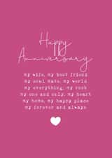 Classic Anniversary Card - For Wife - Soul Mate created by Cake For Breakfast