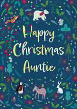 Cute Christmas Card - For Auntie - Festive Foliage created by Hannah Jayne Lewin