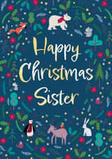 Cute Christmas Card - For Sister - Festive Foliage created by Hannah Jayne Lewin