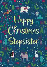 Cute Christmas Card - For Stepsister- Festive Foliage created by Hannah Jayne Lewin