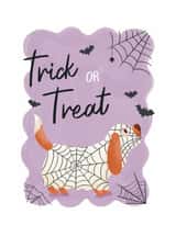 Cute Halloween Card - Trick Or Treat - Dog created by Lisa Parker