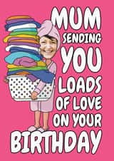 Personalised Birthday Photo Card created by @Cupsie's Creations - Funny Birthday Card - For Mum - Laundry