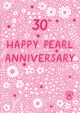 Pretty Anniversary Card - 30th - Pearl - Floral created by Pear Tree Press