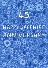 Pretty Anniversary Card - 45th - Sapphire - Floral created by Pear Tree Press