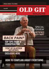 Funny Birthday Card - Old Git Magazine - Slipper Reviews - Back Pain? created by AbiGoLucky