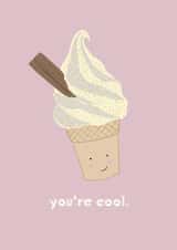 Cute Birthday Card - Ice Cream Cone - You’re Cool created by Georgie Richards