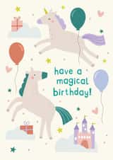 Cute Birthday Card - Unicorns - Magical Birthday created by Zoe Spry