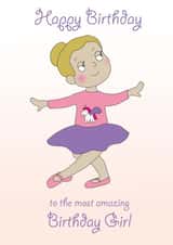Cute Birthday Card - Ballet Dancer - For Her created by Rachel Hsiroc Design