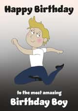 Cute Birthday Card - Amazing Birthday Boy - Ballet Dancer created by Rachel Hsiroc Design