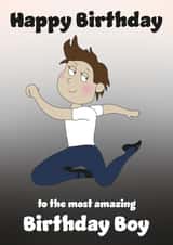 Cute Birthday Card - Ballet Dancer - For Him created by Rachel Hsiroc Design