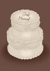 Classic Wedding Card - Just Married - Cake created by Serenity Emily