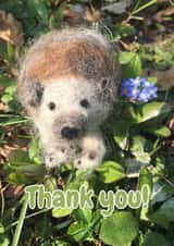 Cute Thank You Card- Hedgehog with Forget-me-nots- Thank you! created by By Paizley
