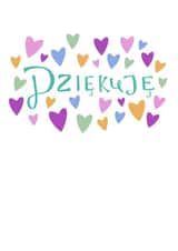 Classic Thank You Card - Polish - Hearts created by The Happy Potato