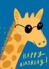 Cute Birthday Card - Cool Giraffe - Sunglasses created by Leanne McBrien