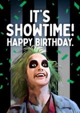 Funny Birthday Card - Beetlejuice - Showtime - Halloween created by Mrs Best Paper Co.