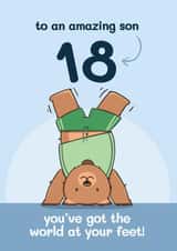Cute 18th Birthday Card - For Son - Bear created by Bev O'Connor || @oconnordesign