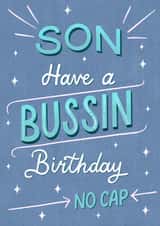 Funny Birthday Card - For Son - Slang - Bussin created by Silky Rose Design