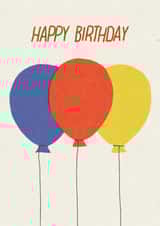 Classic Birthday Card - Balloons - Illustration created by Paddy Lerwill