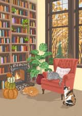 Arty Just Because Card - Cats - Bookcase created by Erin O'Farrell