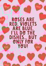 Cute Anniversary/Valentines Day Card - Roses Are Red - Poem created by Catalina Williams