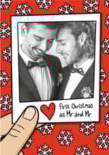Personalised Christmas Photo Card created by TeePee Creations - Cute Christmas Card - First Christmas As Mr And Mr - Snow Flakes