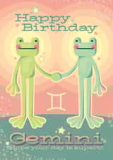 Cute Birthday Card - Frogs - Gemini created by Ellie MH Designs