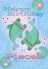 Cute Birthday Card - Fish - Pisces created by Ellie MH Designs