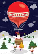 Cute Christmas Card - Santa - Hot Air Balloon created by Konstantinos Chalaris
