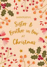 Classic Christmas Card - For Sister & Brother In Law - Festive created by The Pattern Press