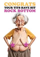 Funny Birthday Card - Rock Bottom - Tits created by AbiGoLucky