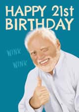 Funny Birthday Card - Wink Wink - Old Man created by AbiGoLucky
