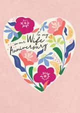 Pretty Anniversary Card - For Wife - Floral Heart created by Laura Darrington Design Ltd.