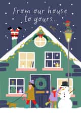Cute Christmas Card - From Our House To Yours - Snowman created by Zoe Spry