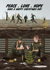 Thoughtful Historic Christmas Card - WWI 1914 Christmas Truce created by The Great & The Good
