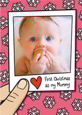 Personalised Christmas Photo Card created by TeePee Creations - Cute Christmas Card - First Christmas As My Mummy - Snow Flakes