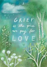 Arty Sympathy Card - Grief - Nature created by Watercolour Sky