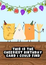 Funny Birthday Card - Cheese - Party created by Pink Peach Cards
