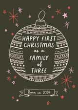 Cute Christmas Card - Family Of Three - First Christmas created by Sarah Harding