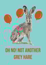 Funny Birthday Card - Not Another Grey Hare - Rabbit created by BB Designs