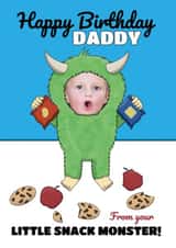 Personalised Birthday Photo Card created by @Cupsie's Creations - Cute Birthday Card - For Dad - Snack Monster