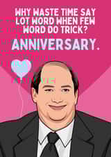 Funny Anniversary Card - The Office - Kevin Malone - Few Word created by Sundiva Designs