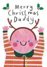 Cute Christmas Card - For Daddy - From Son created by Alice Mole Illustration