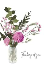 Pretty Floral Card for a Loved One - Pink Bouquet of Flowers - Thinking of You created by Kate Fulford