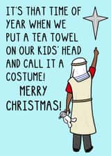 Funny Christmas Card - School Nativity - Tea Towel created by OhJaye