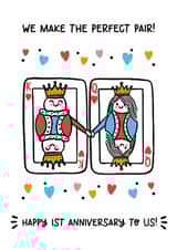 Cute 1st Anniversary Card - King And Queen Cards - First Anniversary created by Lyndsay Moon