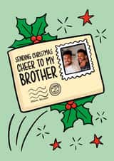 Personalised Christmas Photo Card created by TeePee Creations - Cute Christmas Card - For Brother - Stamp - Letter