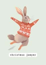 Cute Christmas Card - Christmas Jumper - Rabbit created by StudioMerryCo